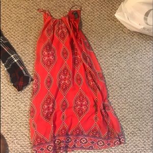 Tangerine summer dress with designs